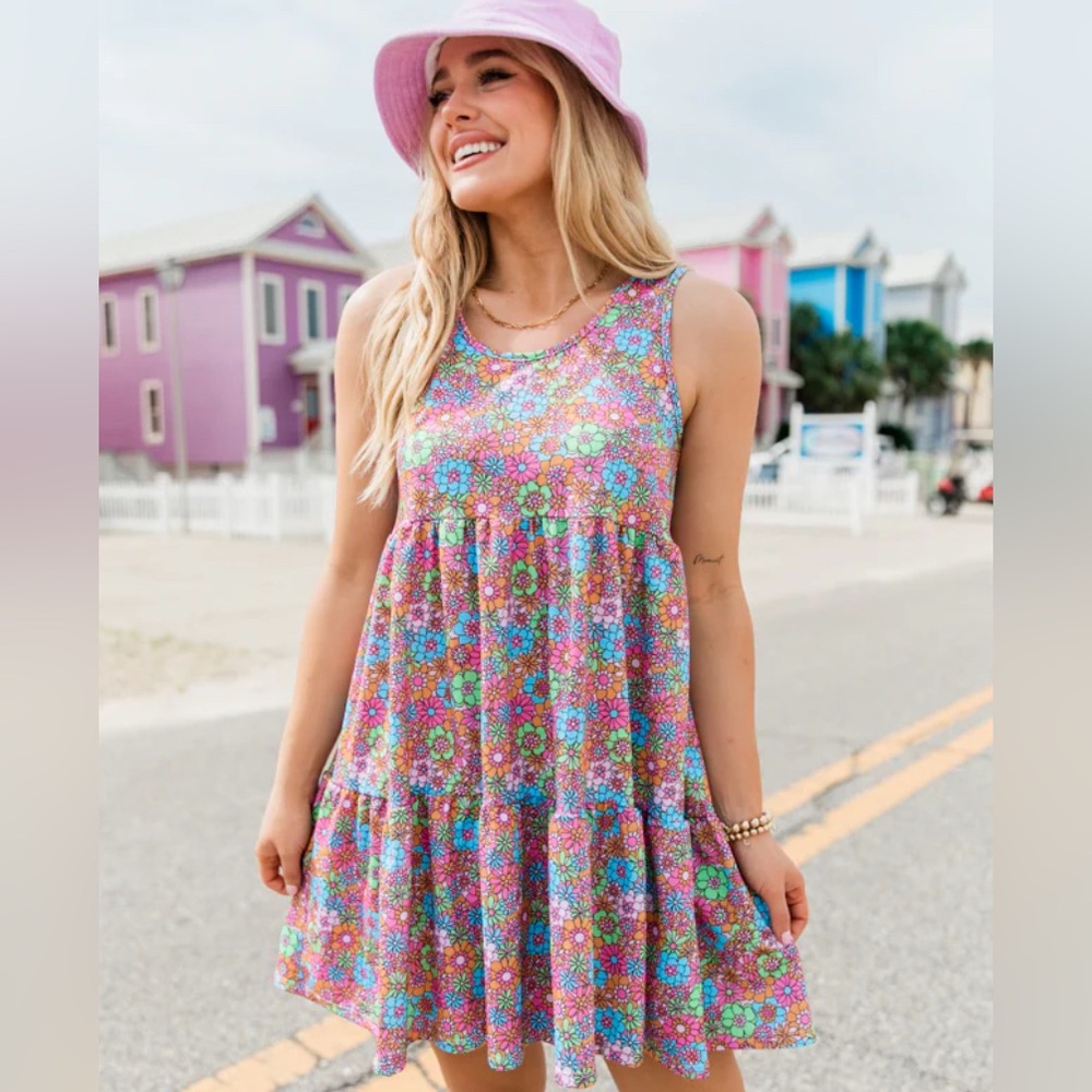 Pink Lily Retro Floral Dress